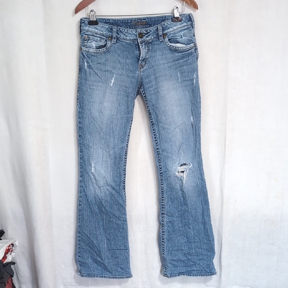 Silver Jean Co Aiko Bootcut Distressed Jeans Size 30/33 - Picture 1 of 7